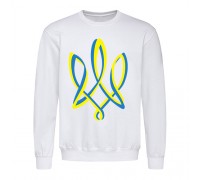Свитшот мужской белый Тризуб сине - желтый m601